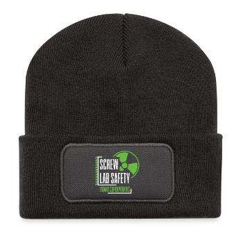 Radioaktiv Nerds Wissenschaft Geschenk Physik - Recycelte Patch Beanie - Dunkelgrau - Vorne