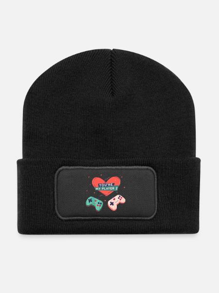 You re my player 2 boyfriend gambler girlfriend gamer - Recycled Patch Beanie - black