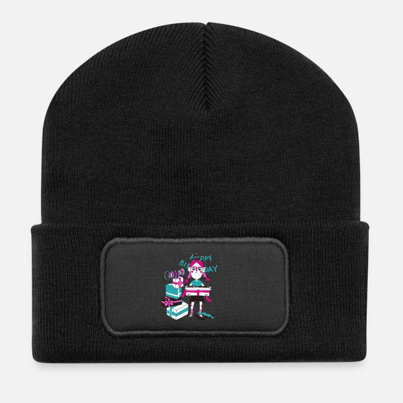 Geburtstag - Recycelte Patch Beanie - Schwarz