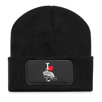 Souris - Beanie recyclé à patch - noir - Devant