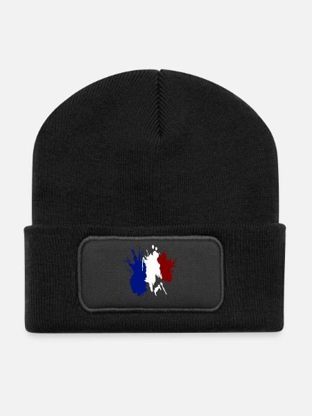 Drapeau Tricolore France - Beanie recyclé à patch - noir