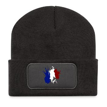 France Tricolor Flag - Recycled Patch Beanie - dark grey - Front