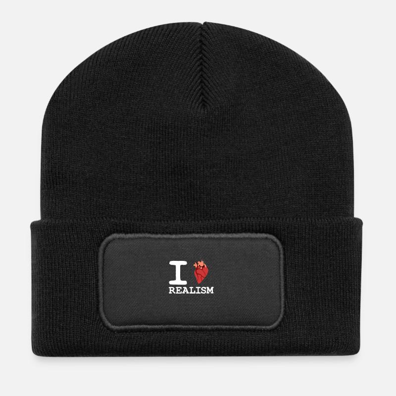 LOVE REALISM Herz Organ - Recycelte Patch Beanie - Schwarz