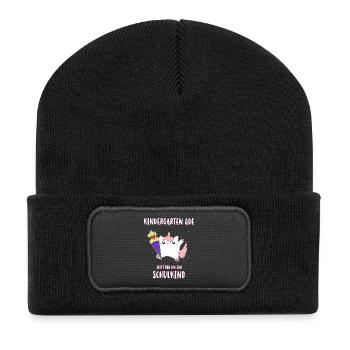 Caticorn Schulkind - Recycelte Patch Beanie - Schwarz - Vorne