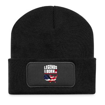Les légendes sont nés aux Etats-Unis / cadeau de drapeau - Beanie recyclé à patch - noir - Devant