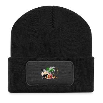 Haut-parleur de musique avec piano - Beanie recyclé à patch - noir - Devant
