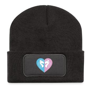 Zweiseitiges Einhornherz - Recycelte Patch Beanie - Dunkelgrau - Vorne