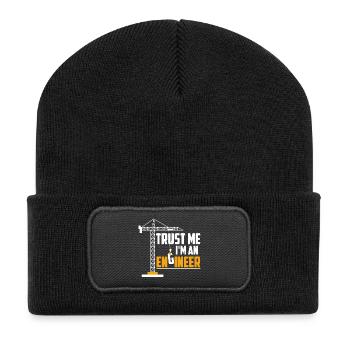 Trust Me I'm An Engineer Funny T Shirt - Recycled Patch Beanie - black - Front