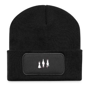 Unicorns in Meditative Pose - Recycled Patch Beanie - black - Front