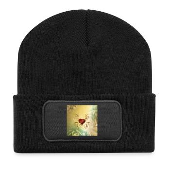 Wonderful decorative heart - Recycled Patch Beanie - black - Front