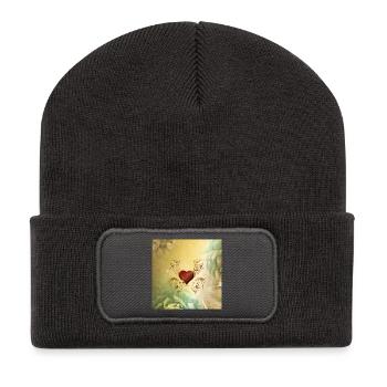Wonderful decorative heart - Recycled Patch Beanie - dark grey - Front
