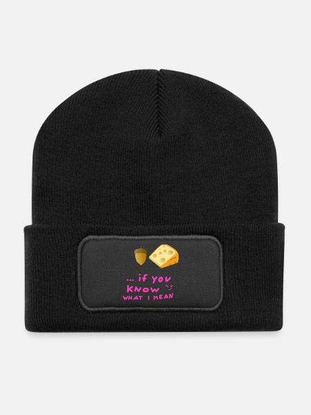Fromage de chêne Mot de jeunesse gland fromage hygiène corps - Beanie recyclé à patch - noir