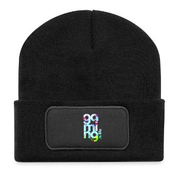 Gamer - Recycelte Patch Beanie - Schwarz - Vorne