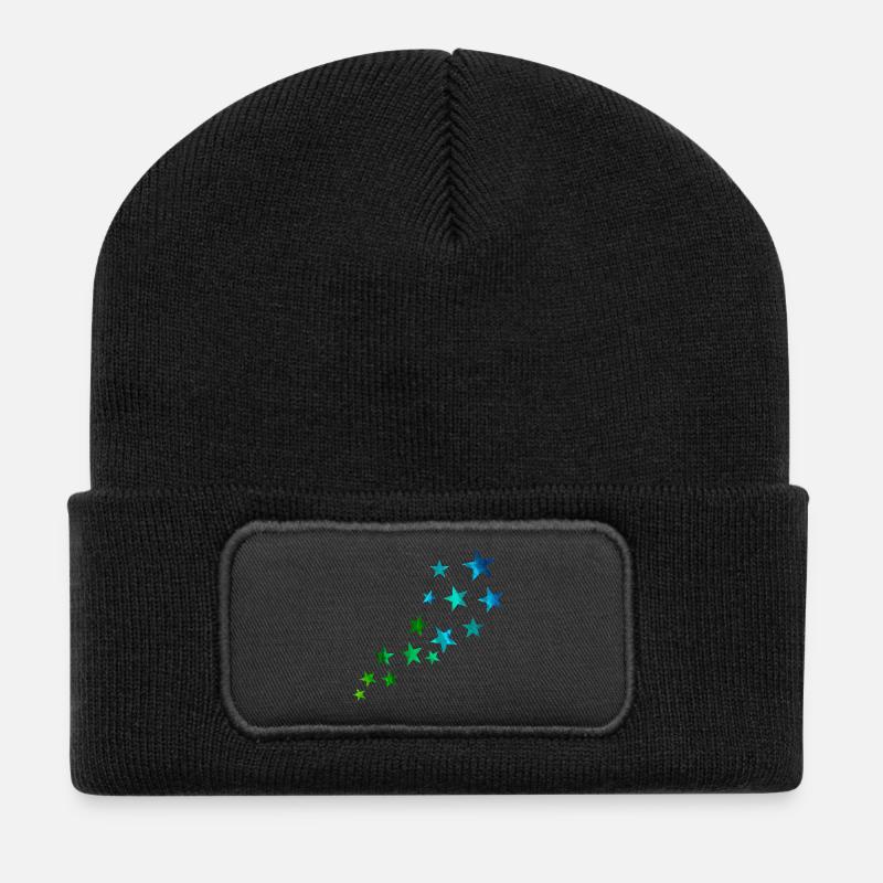 Sternschnuppe - Recycelte Patch Beanie - Schwarz