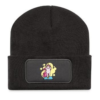 Pilates Unicorn Exercise Workout Workout Gym - Beanie recyclé à patch - charbon - Devant