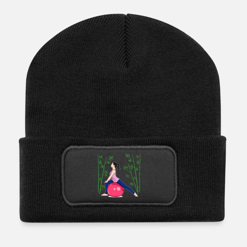 Exercices de Pilates Exercices de Fitness - Beanie recyclé à patch - noir