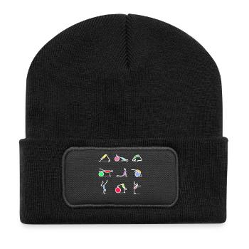 Entraînement de pilates - Beanie recyclé à patch - noir - Devant