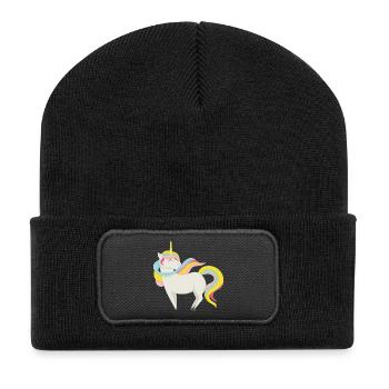 Enchanted pastel unicorn - Recycled Patch Beanie - black - Front
