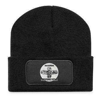 Bavarian Motorcycle boxer engine - Recycled Patch Beanie - black - Front