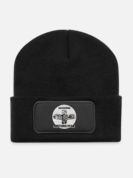 Bavarian Motorcycle Boxermotor - Recycelte Patch Beanie - Schwarz