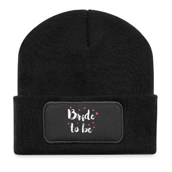 Bachelorette Party Bride Groom Wedding - Recycled Patch Beanie - black - Front