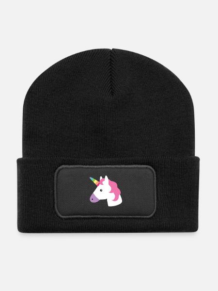 Unicorn - Recycelte Patch Beanie - Schwarz