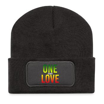One Love Gradient : Unité dans la couleur - Beanie recyclé à patch - charbon - Devant