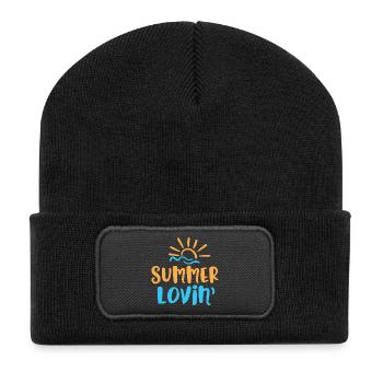 Summer Lovin ' - Recycelte Patch Beanie - Schwarz - Vorne