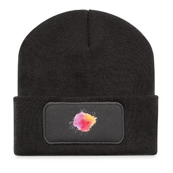 Watercolour - Recycled Patch Beanie - dark grey - Front