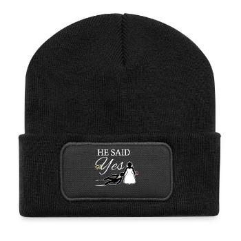 Bachelor bachelorette wedding party - Recycled Patch Beanie - black - Front