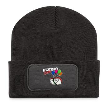 Running Sushi Flying Spruch Japan Essen Lustig - Recycelte Patch Beanie - Dunkelgrau - Vorne