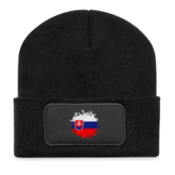 Slovaquie Klecks / Cadeau Bratislava Kaschau - Beanie recyclé à patch - noir - Devant