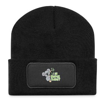 Koala - Recycelte Patch Beanie - Schwarz - Vorne