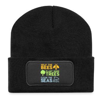 Help the Bees Plant More Trees | Forest trees nature - Recycled Patch Beanie - black - Front