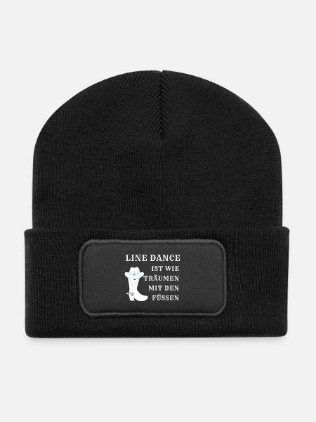 Line Dance ist wie Träumen mit den Füßen - Recycelte Patch Beanie - Schwarz