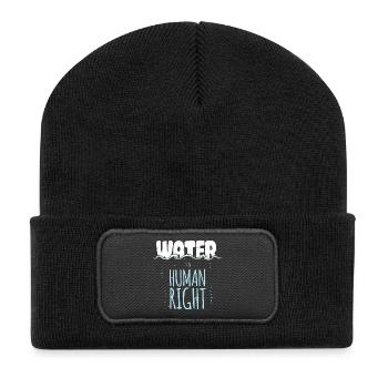 Water is a Human Right - Recycelte Patch Beanie - Schwarz - Vorne