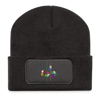 Escalade escalade alpinisme drôle - Beanie recyclé à patch - charbon - Devant