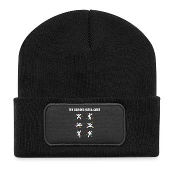 Boulder Funny Funny Humorous Climbing Rock Face - Recycled Patch Beanie - black - Front