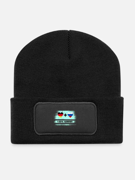 Deutschland und Russland 100% Genial / Geschenk - Recycelte Patch Beanie - Schwarz