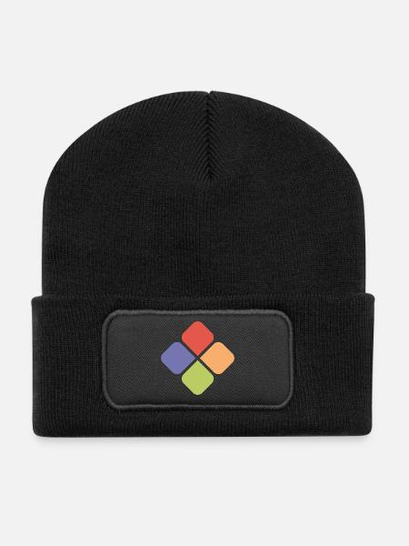 kleeblatt symbol colors shamrock Farben Geschenk - Recycelte Patch Beanie - Schwarz