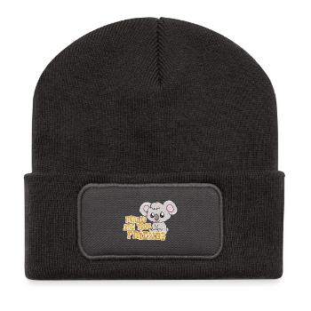 Koala - Recycelte Patch Beanie - Dunkelgrau - Vorne
