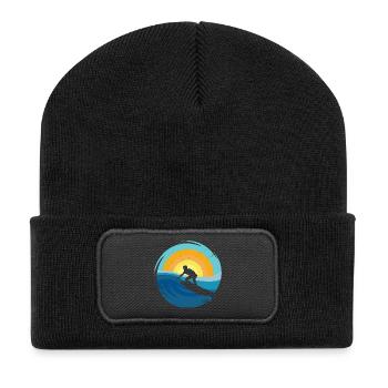 Surfer - Surfboard - Recycled Patch Beanie - black - Front