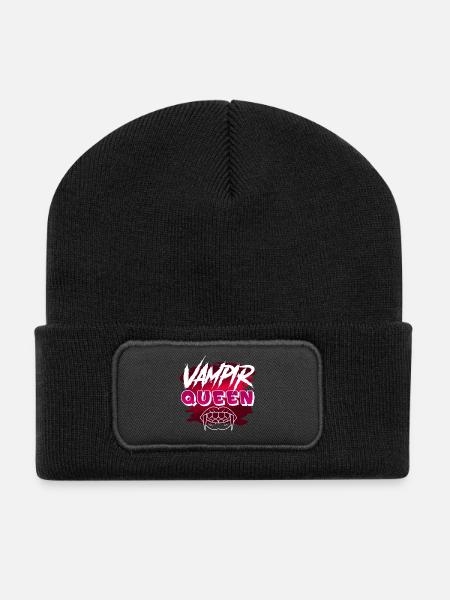 Halloween Vampir - Recycelte Patch Beanie - Schwarz