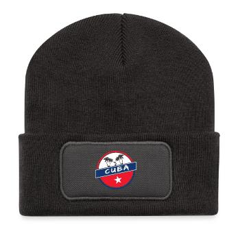 Cercle de Cuba aux couleurs nationales - Beanie recyclé à patch - charbon - Devant