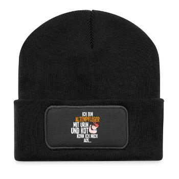 Altenpfleger - Recycelte Patch Beanie - Schwarz - Vorne