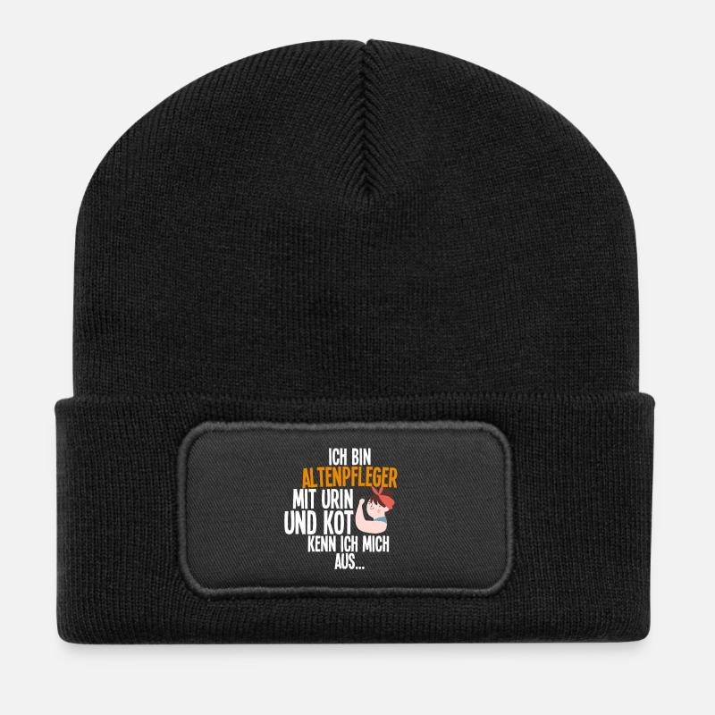 Altenpfleger - Recycelte Patch Beanie - Schwarz
