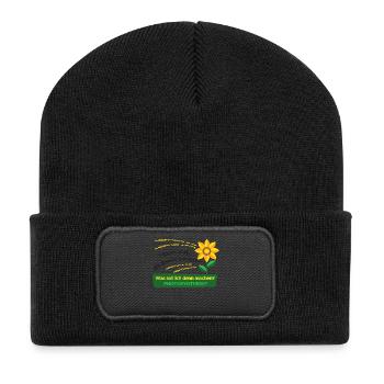 Late risers Waking up Morning muffles Funny sayings - Recycled Patch Beanie - black - Front