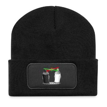Graffiti wars - Recycelte Patch Beanie - Schwarz - Vorne