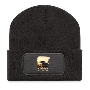Cuba, Cuba, Mode de vie cubain, Oldtimer, Vacances - Beanie recyclé à patch - charbon - Devant