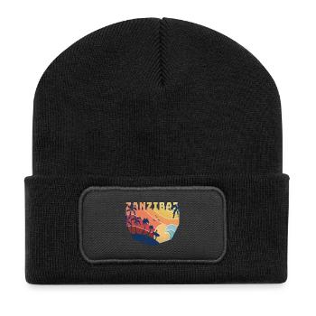 Zanzibar surfeur design / cadeau - Beanie recyclé à patch - noir - Devant